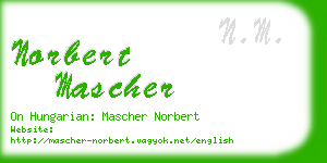 norbert mascher business card